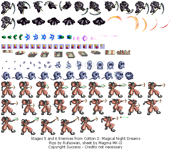 Cotton 2: Magical Night Dreams (JPN) - Stages 5 and 6 Enemies