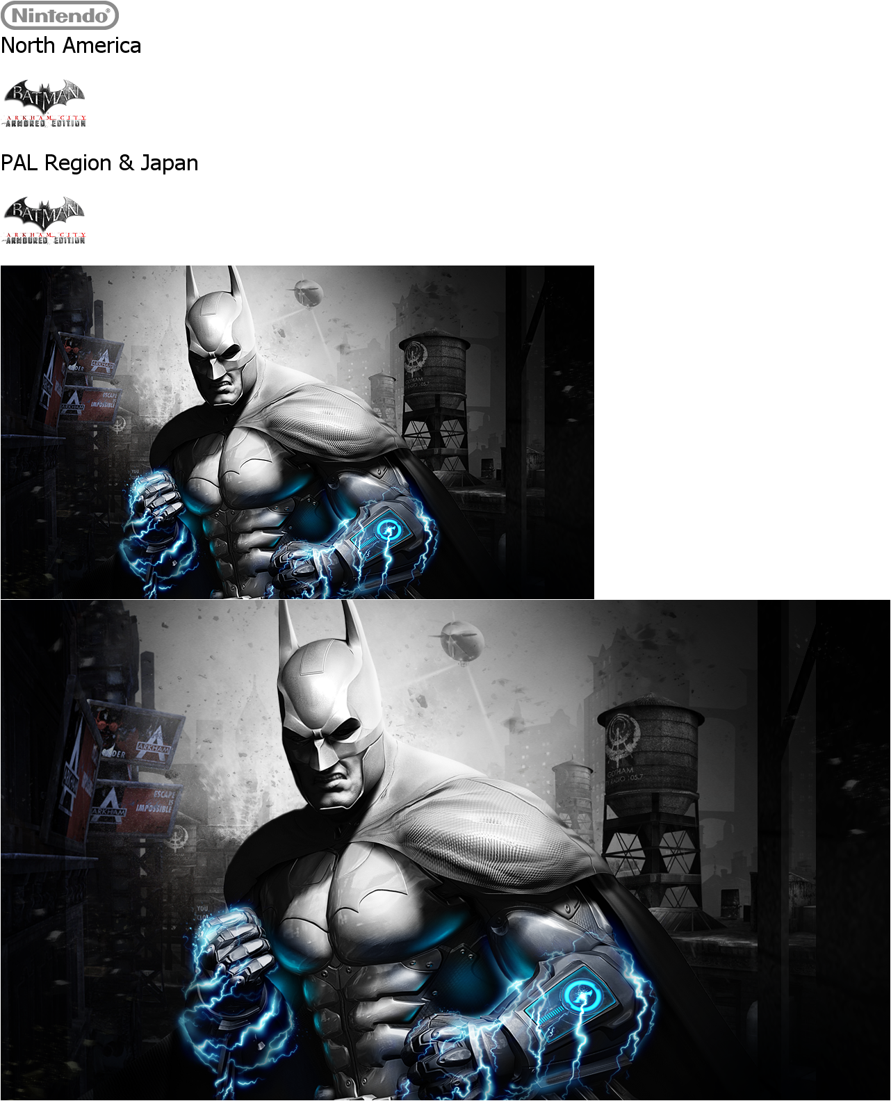 Wii U - Batman: Arkham City Armored Edition - Banners and HOME Menu Icon -  The Spriters Resource