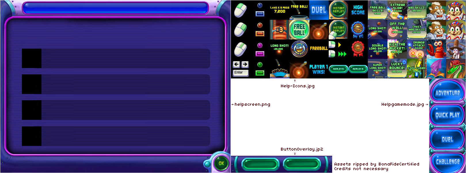 Peggle Nights - Help Menu