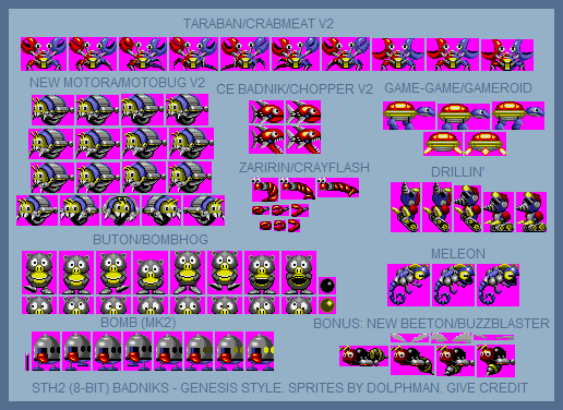 Badniks (Sonic 2 8-Bit, Genesis-Style)