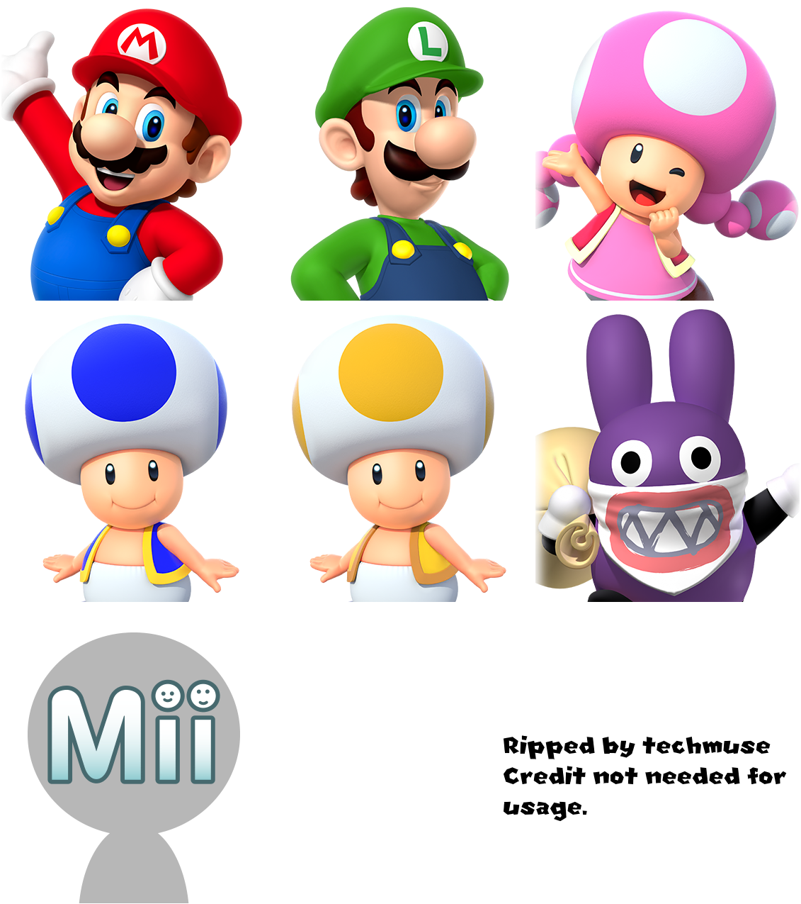 New Super Mario Bros. U Deluxe - Playable Character Portraits