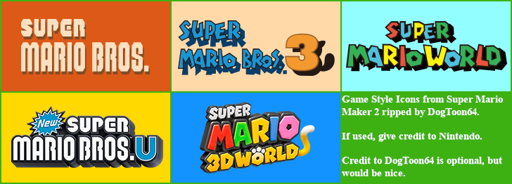 Super Mario Maker 2 - Game Style Icons