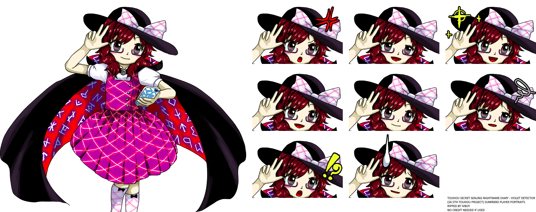 Touhou Hifuu Nightmare Diary (Violet Detector) - Sumireko Usami Portraits