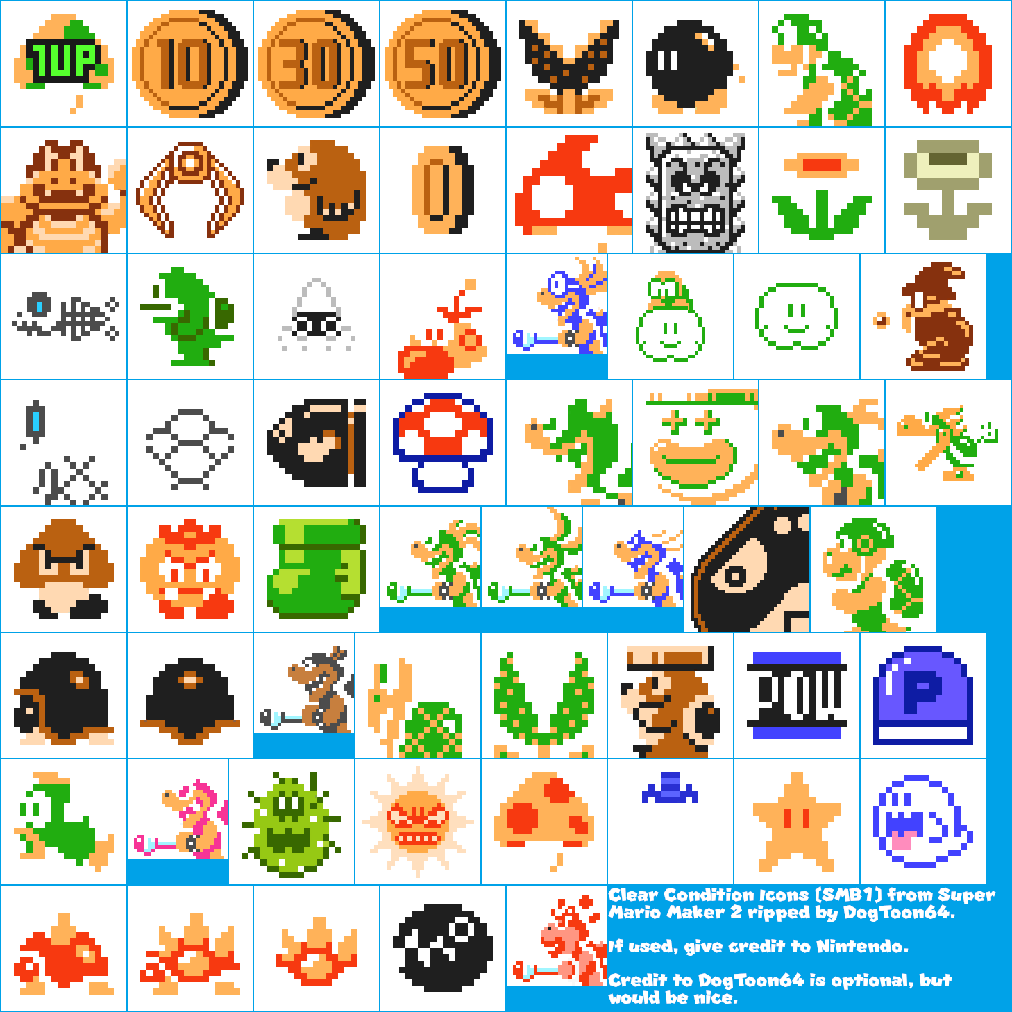 Super Mario Maker 2 - Clear Condition Icons (SMB1)