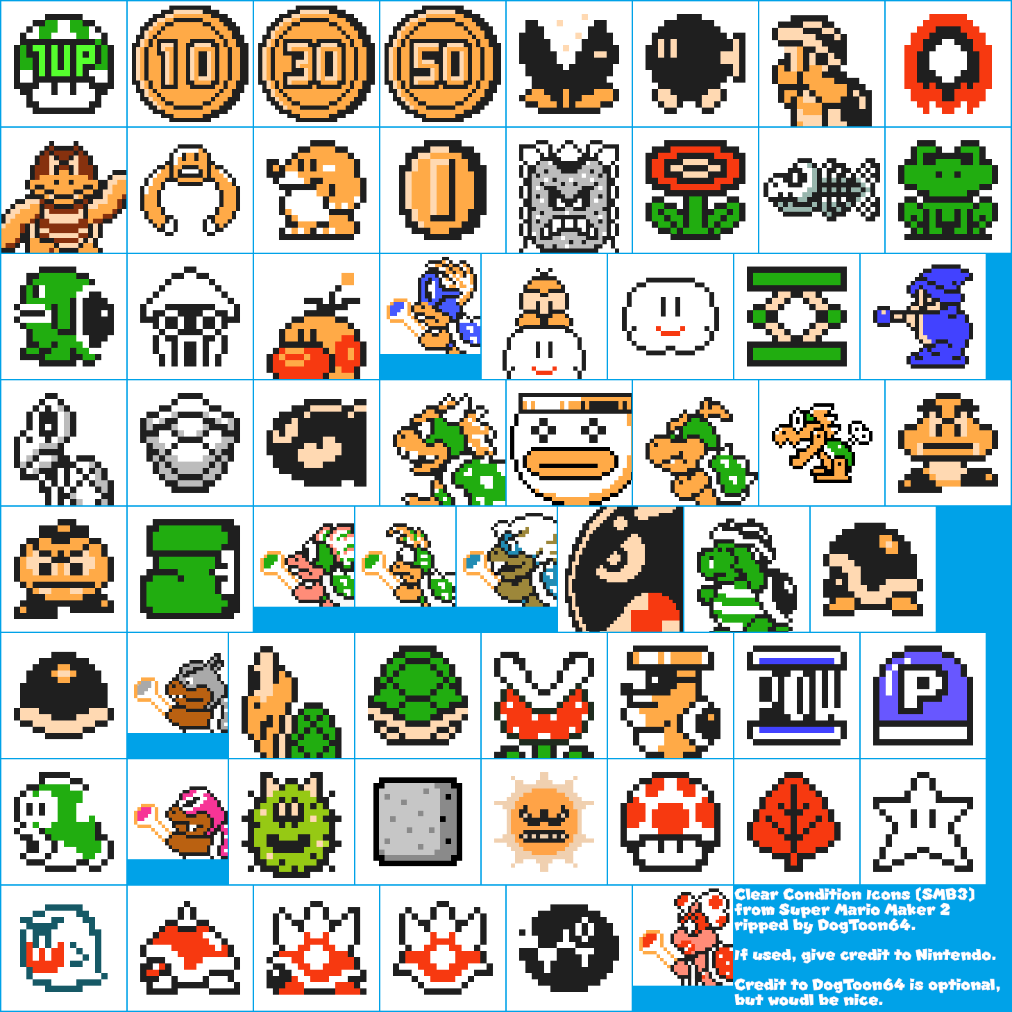 Super Mario Maker 2 - Clear Condition Icons (SMB3)