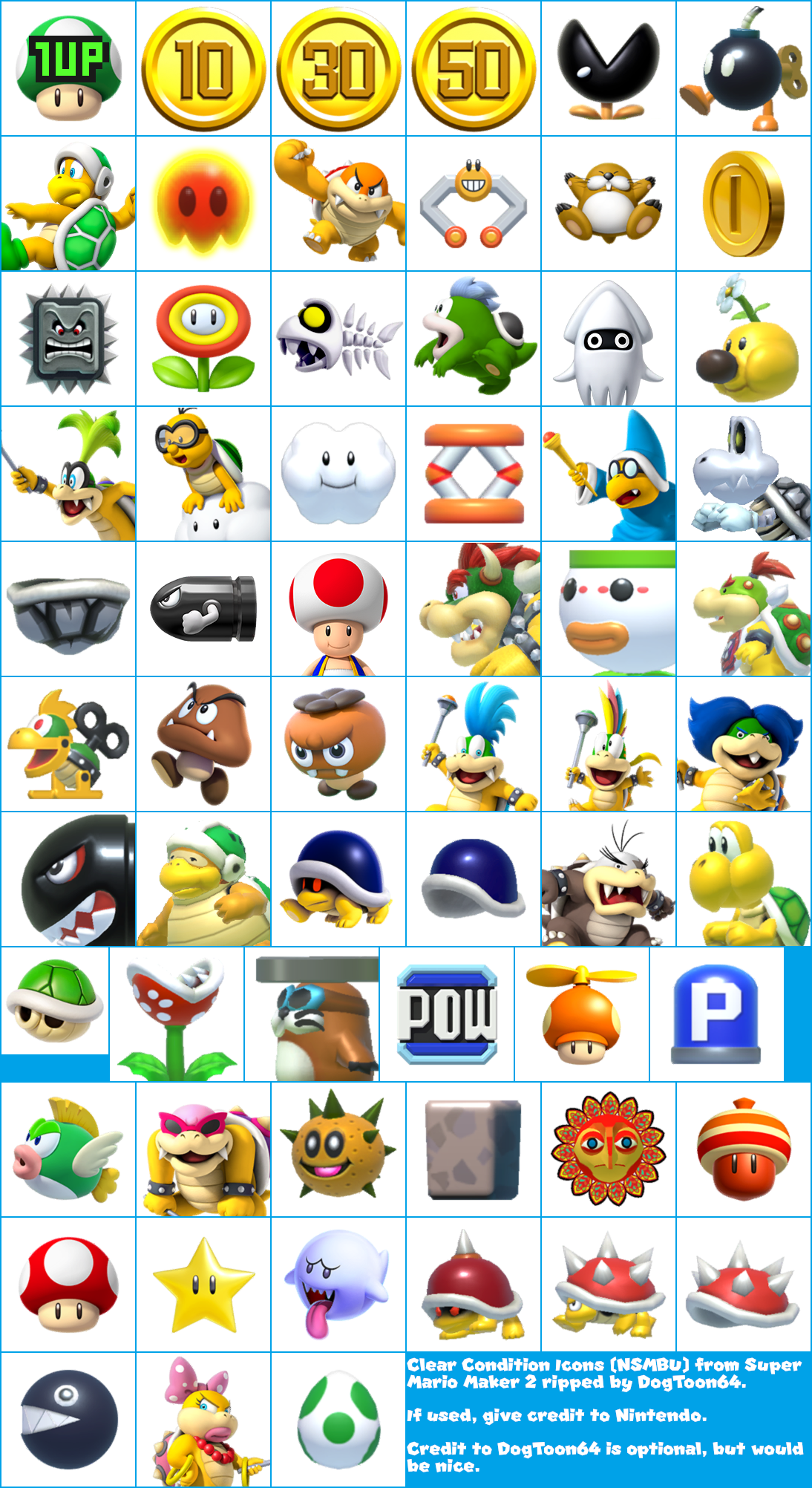 Super Mario Maker 2 - Clear Condition Icons (NSMBU)