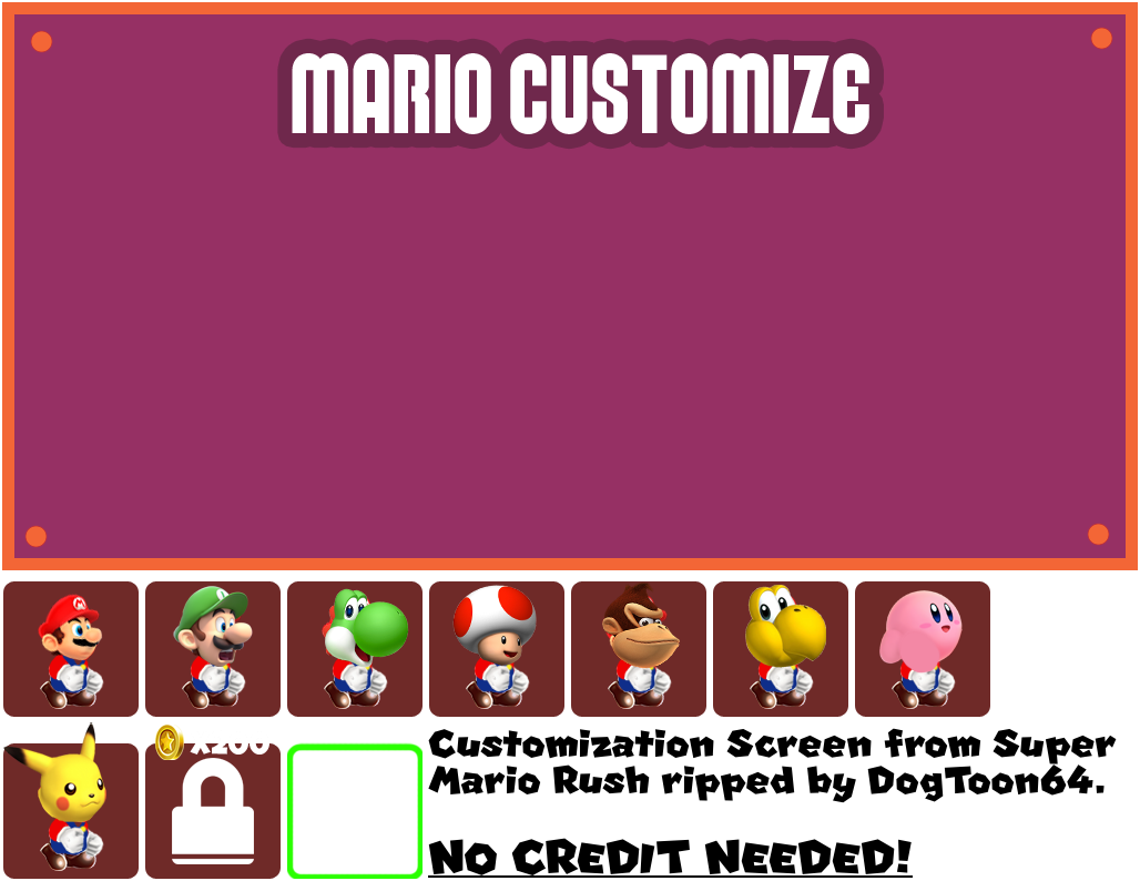 Super Mario Rush - Customization Screen