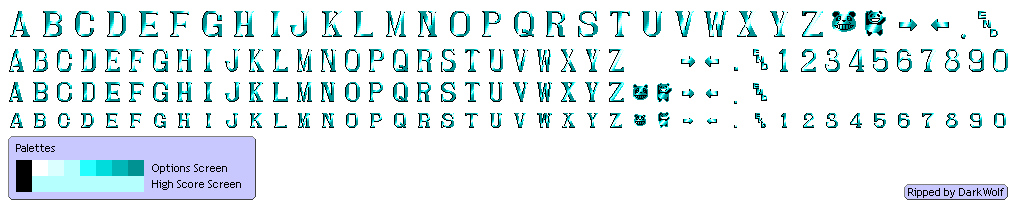 Super Thunder Blade - Font