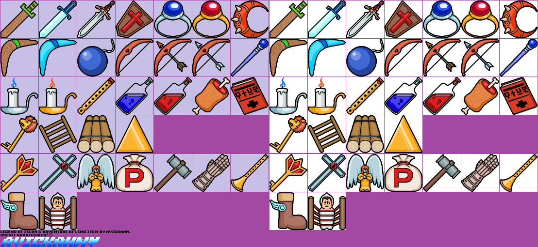 Items (TLoZ & Zelda 2, HD)