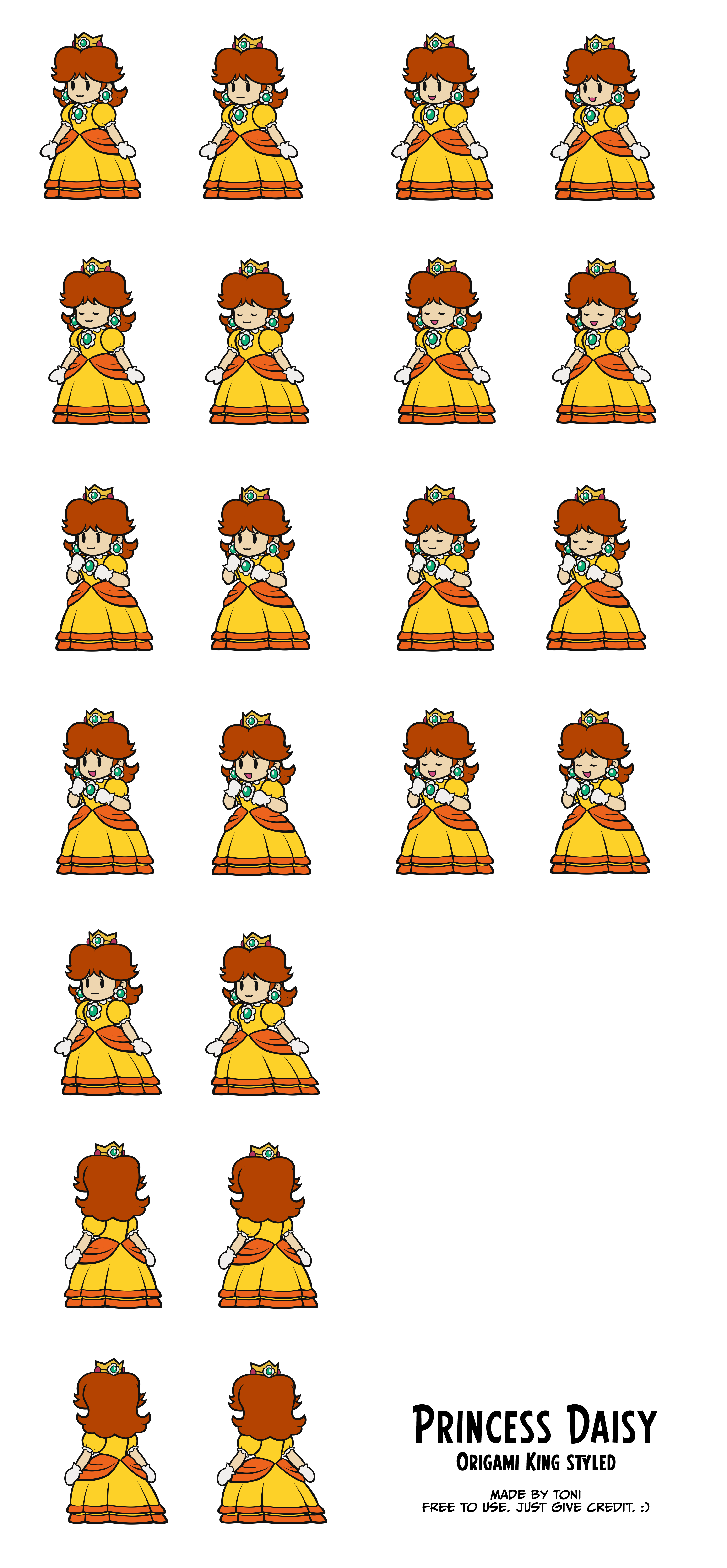 Daisy (Paper Mario: The Origami King-Style)