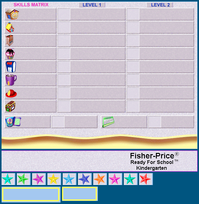 Fisher-Price Ready for School Kindergarten (1998) - Skill Matrix