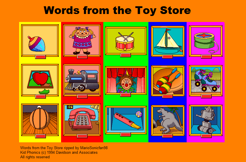 Words from the Toy Store