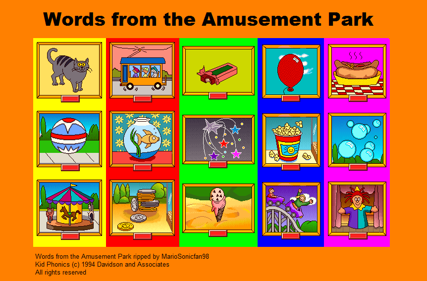 Kid Phonics - Words from the Amusement Park