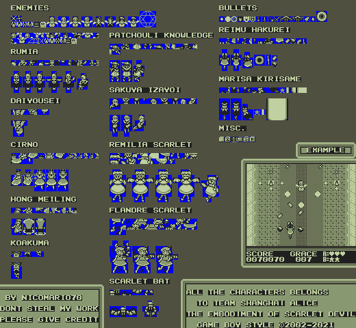 Touhou Customs - The Embodiment of Scarlet Devil Gang (Game Boy-Style)