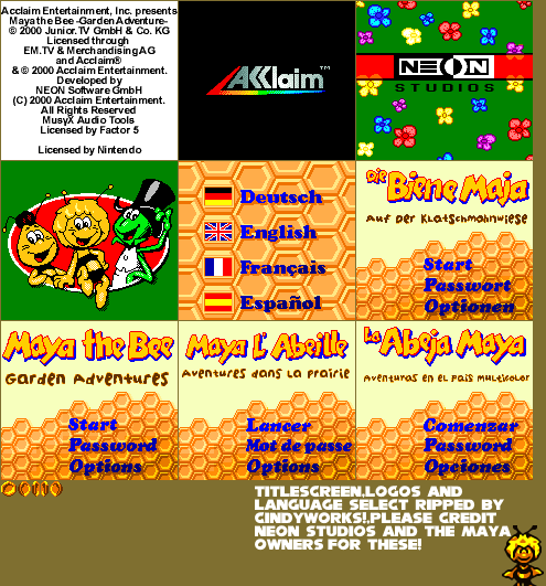 Maya The Bee: Garden Adventures (PAL) - Title Screen, Language Select and Logos