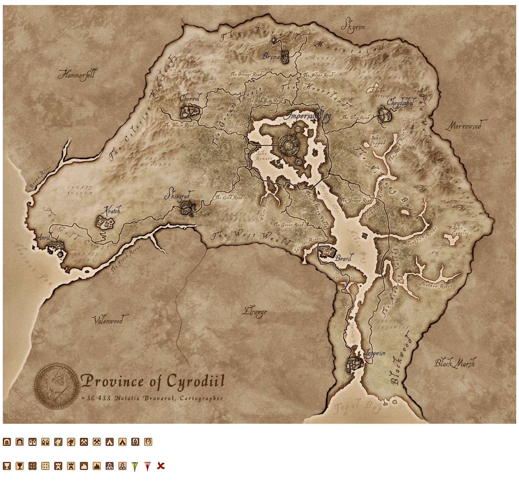 The Elder Scrolls IV: Oblivion - Map of Cyrodiil