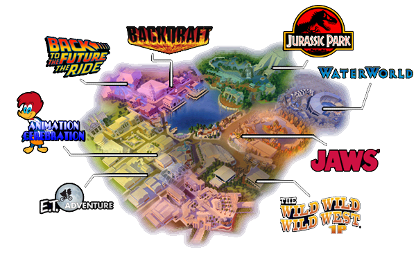 Universal Studios Theme Park Adventure - Map