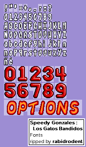 Speedy Gonzales: Los Gatos Banditos (USA) - Fonts