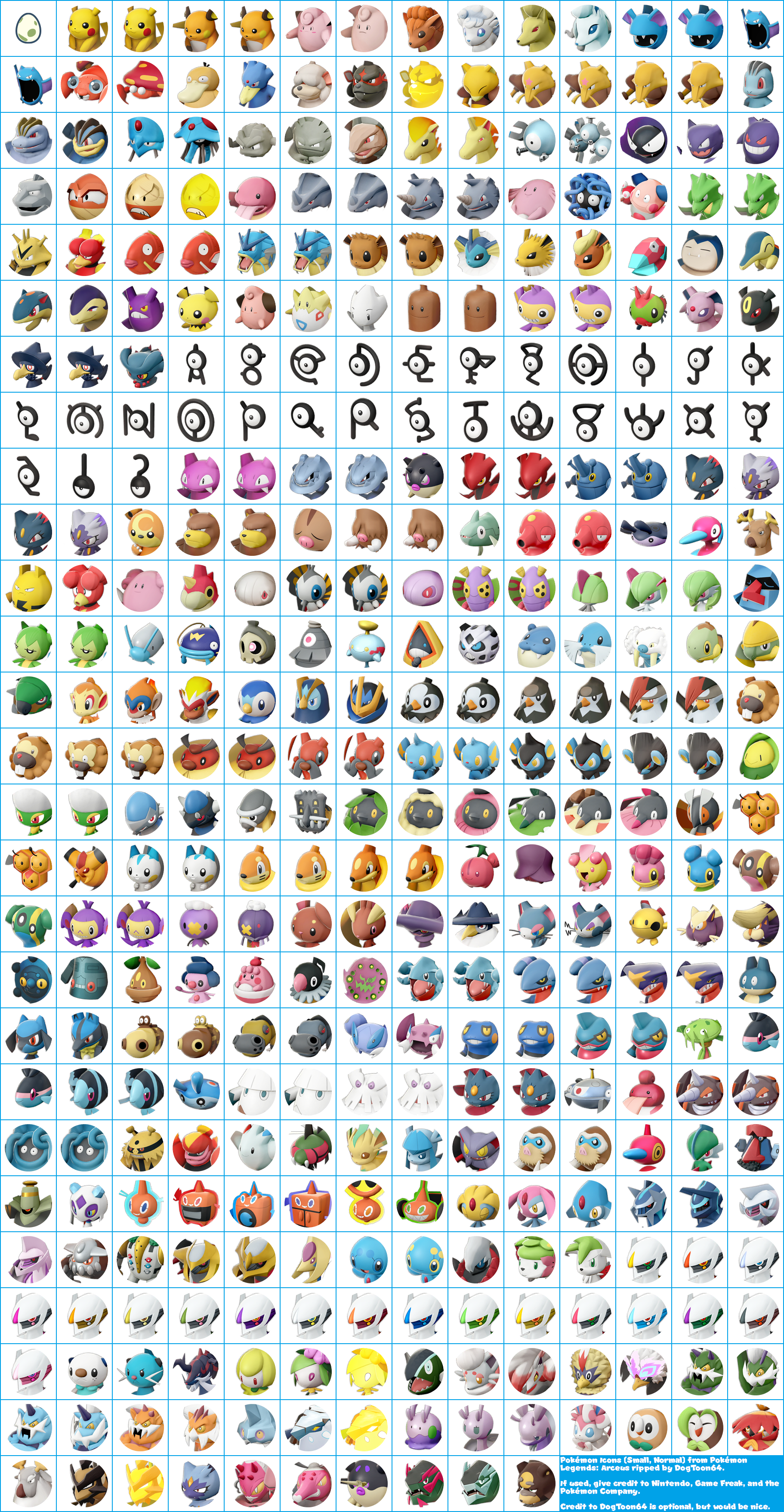 Pokémon Icons (Small, Normal)