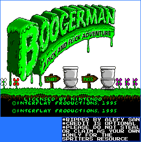 Boogerman: A Pick and Flick Adventure - Main Menu