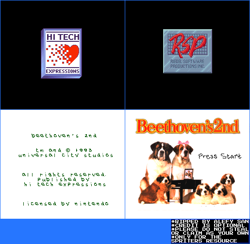 Beethoven: The Ultimate Canine Caper - Title Screen & Logos