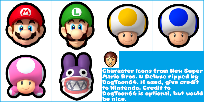 New Super Mario Bros. U Deluxe - Character Icons
