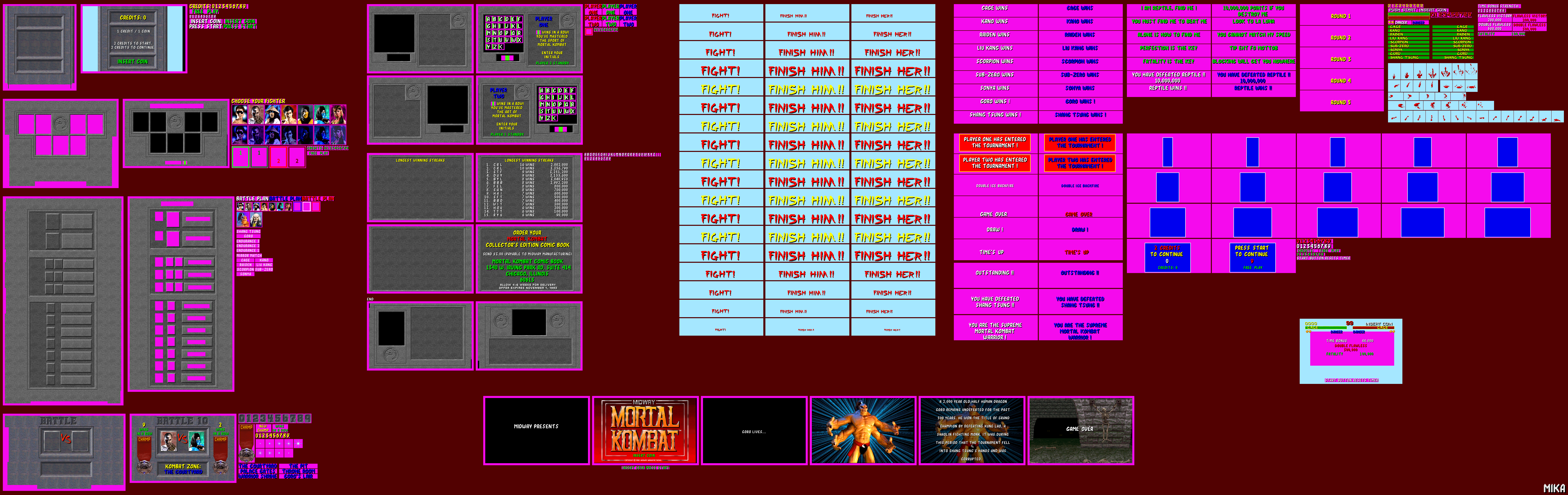 Mortal Kombat - Menus & Text