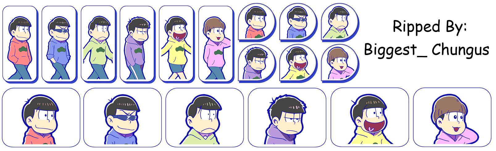 Osomatsu-san Hesokuri Wars: Battle of the NEETs - Set Icons (Hoodie)