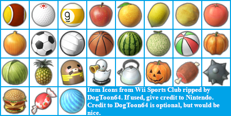 Wii Sports Club - Item Icons
