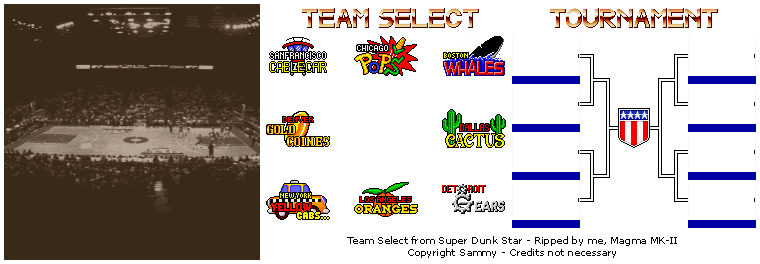 Super Dunk Star - Team Select