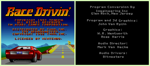 Race Drivin' - Title Screen and Credits