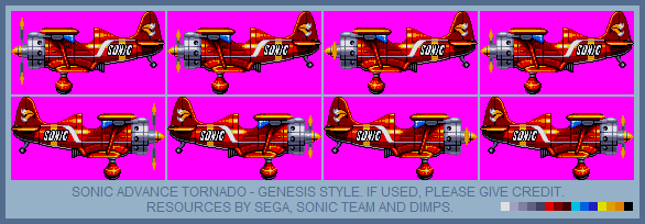 Sonic the Hedgehog Customs - Tornado (Sonic Advance, Genesis-Style)