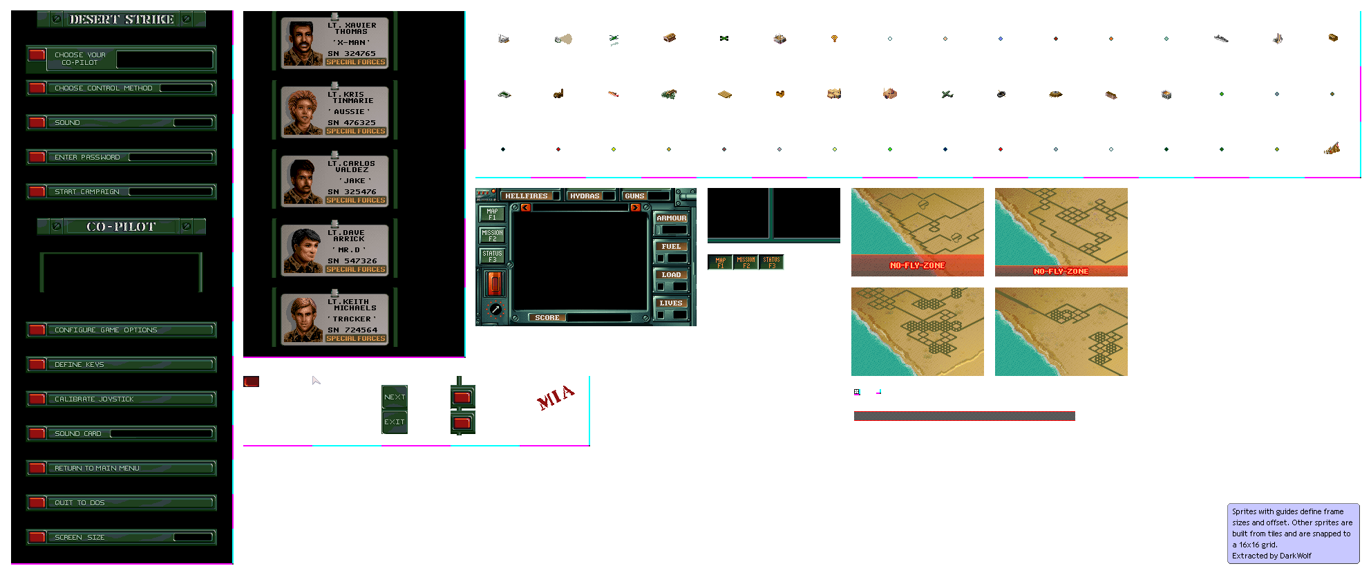 Desert Strike: Return to the Gulf - Menus & HUD