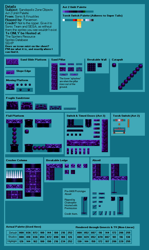 Sandopolis Zone Act 2 (5 - Unlit) Objects