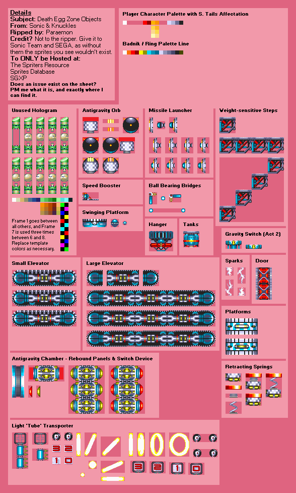 Sonic & Knuckles - Death Egg Zone Objects