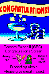 Congratulations Screen