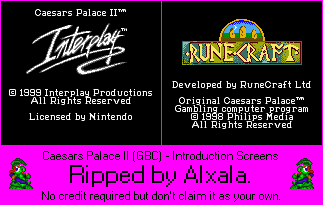 Caesar's Palace II - Introduction Screens