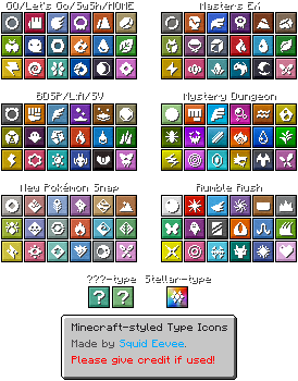 Pokémon Customs - Type Icons (Minecraft-Style)
