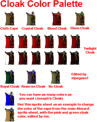 Cloak Color Palettes