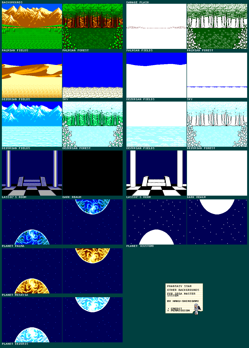 Phantasy Star - Other Backgrounds