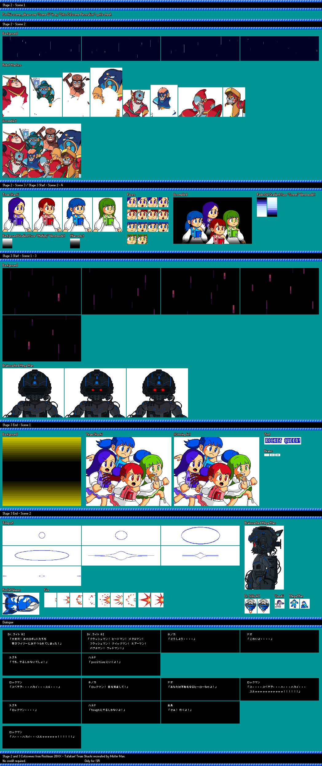 Mega Man Customs - Rockman 20XX - Tatakae! Team Shachi (Stage 2 and 3 Cutscene Recreation)