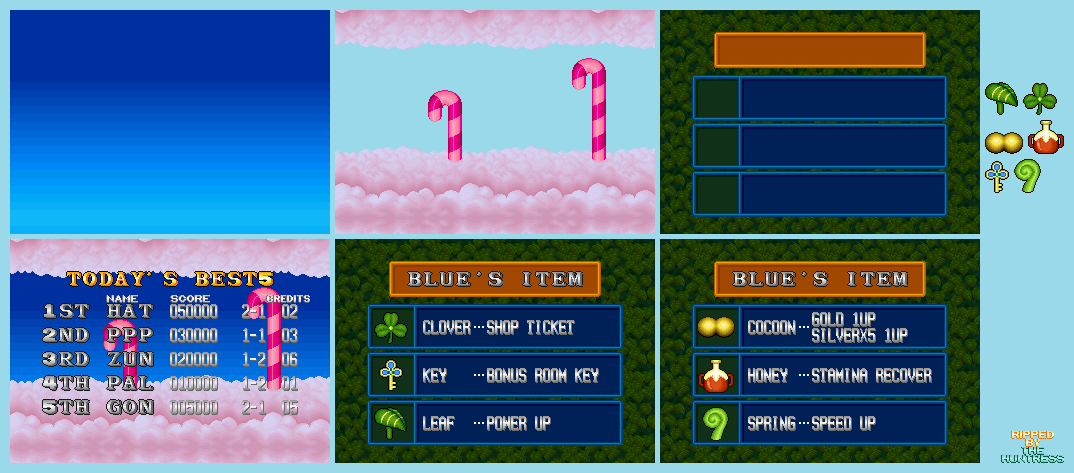 High Score & Blue's Items Screen