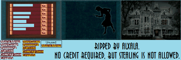 Nancy Drew: Message in a Haunted Mansion - Main Menu