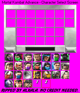 Mortal Kombat Advance - Character Select Screen