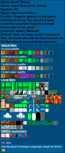 Super Mario Bros. Deluxe - Tileset