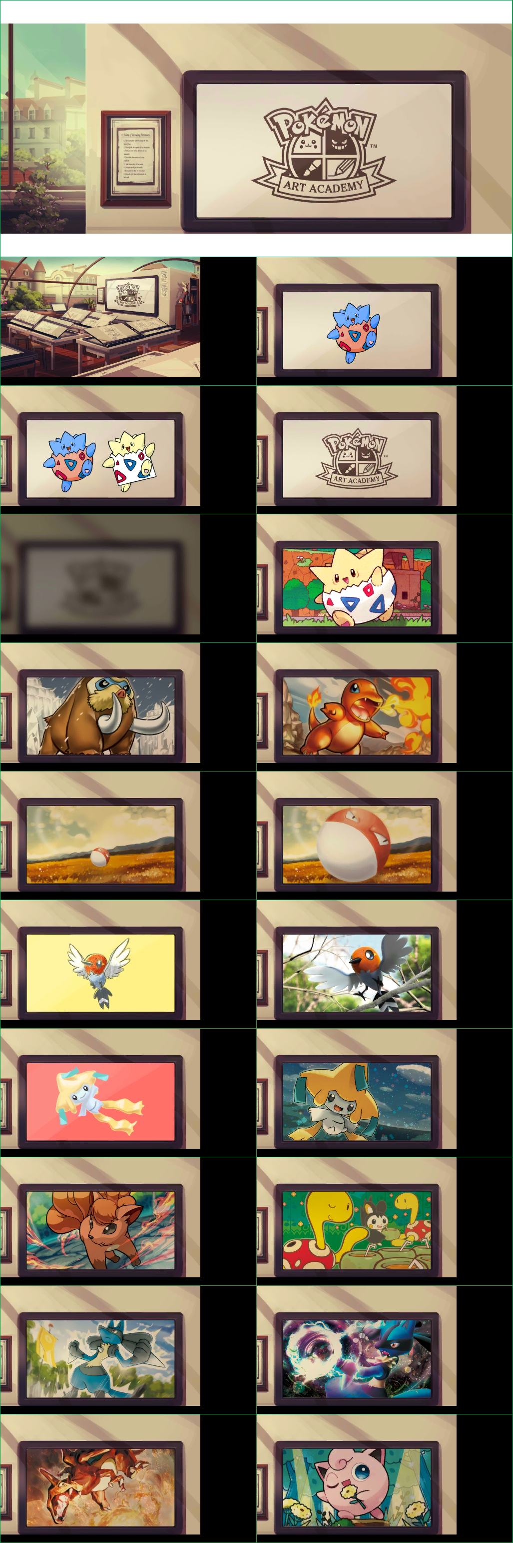 Pokémon Art Academy - The Eight Rules - Backgrounds