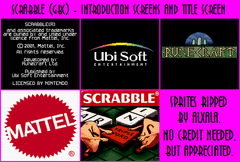 Scrabble (GBC) - Introduction Screens and Title Screen