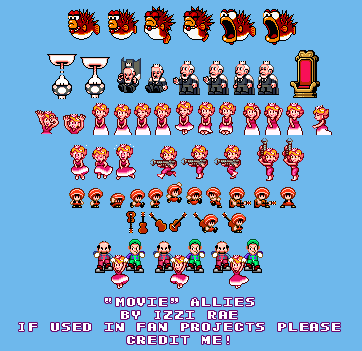 Mario Customs - Daisy, Toad & Allies (Movie Design, SMW-Style)