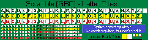 Scrabble (GBC) - Letter Tiles