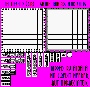 Battleship (GB) - Game Boards and Ships